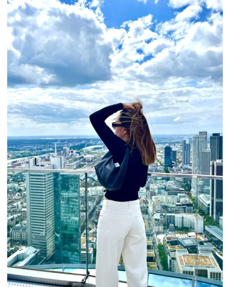 Observation deck in Main Tower is one of the best photo spots in Frankfurt.