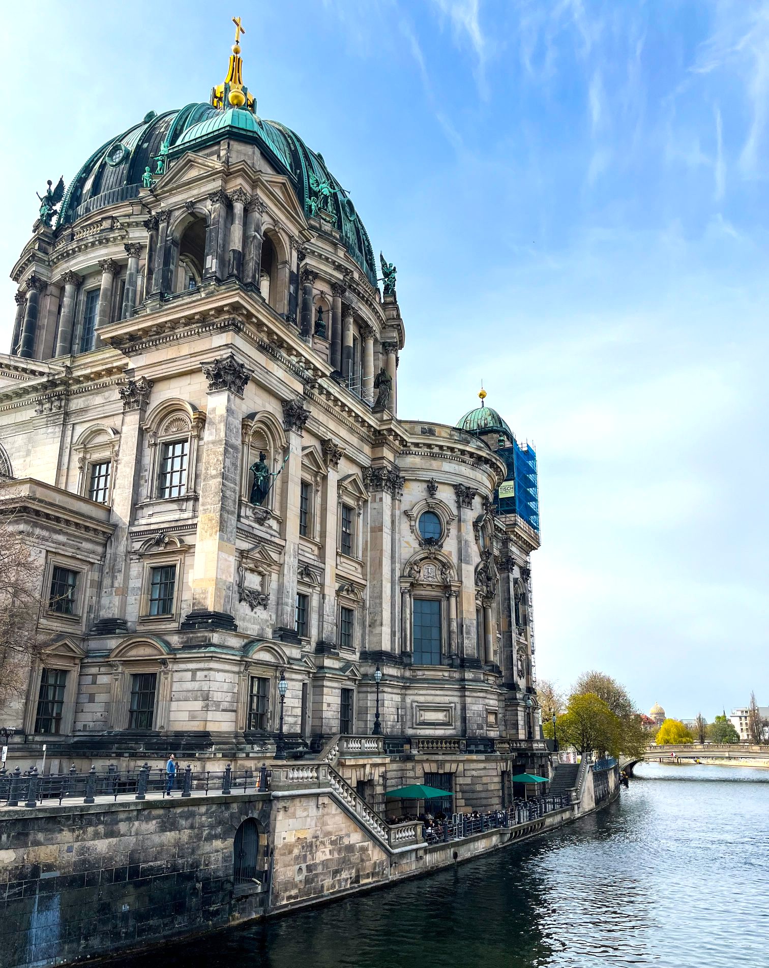 Famous Berlin's Cathedral in Berlin, Germany and the near by river. It is one of the must-see attraction in Berlin. 