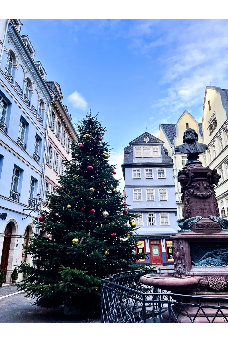 Christmas tree in Frankfurt’s Neue Altstadt near the main market area