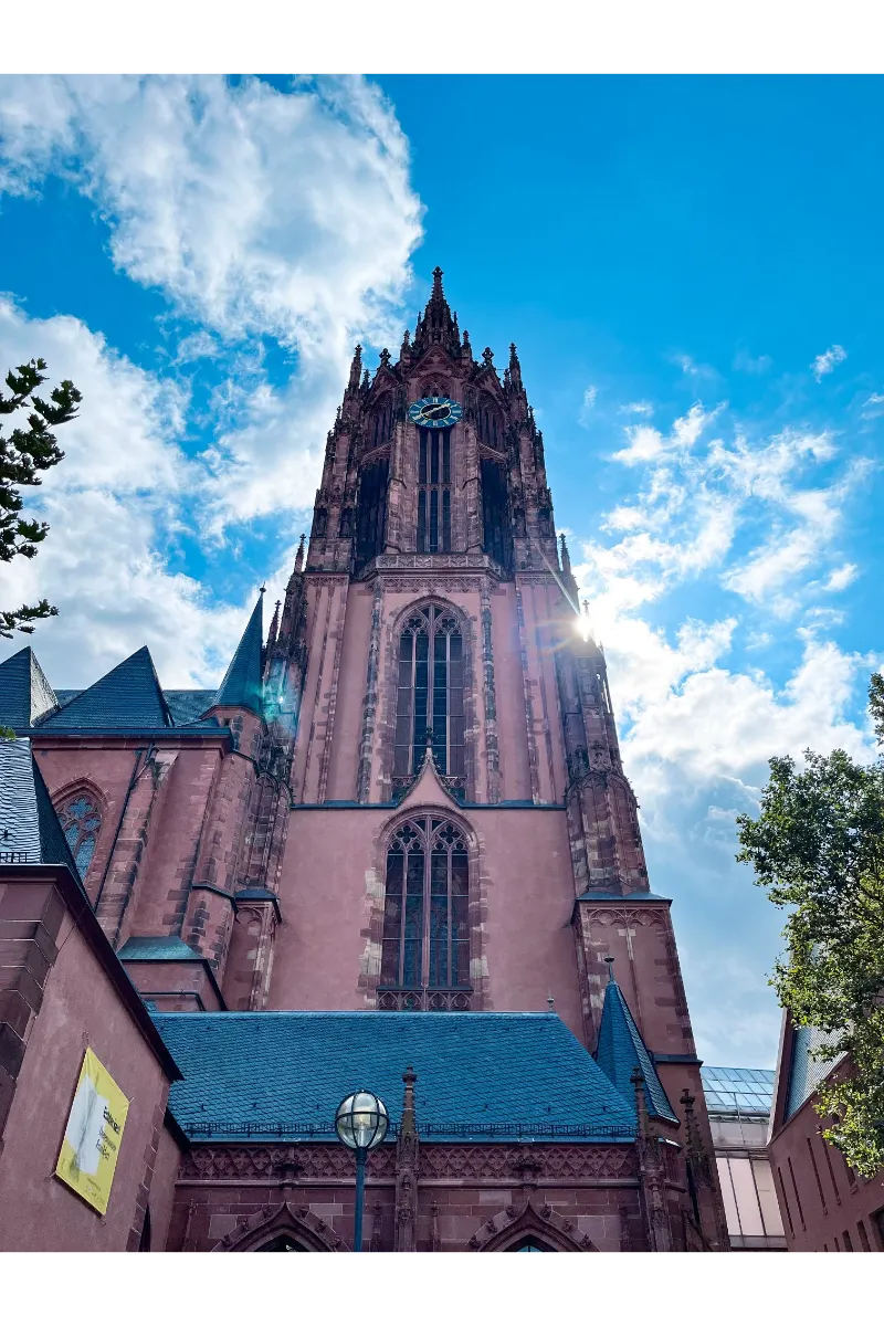 Frankfurt Kaiserdom Cathedral near Römerberg Christmas Market, popular viewing point.